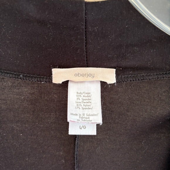 Eberjey Black Kimono Robe, Size Large - Picture 3 of 4